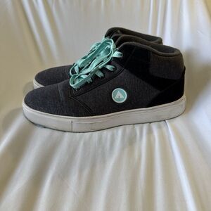 Airwalk Retro Y2K Women's Skater High Top Sneakers in Black and Teal